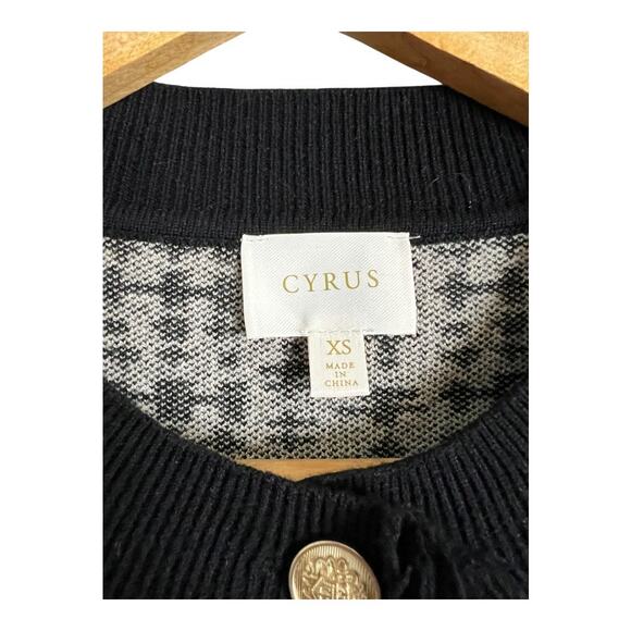 Cyrus Long Sleeve Tweed Cardigan Blazer Jacket XS Preppy Office Brunch - Picture 2 of 7